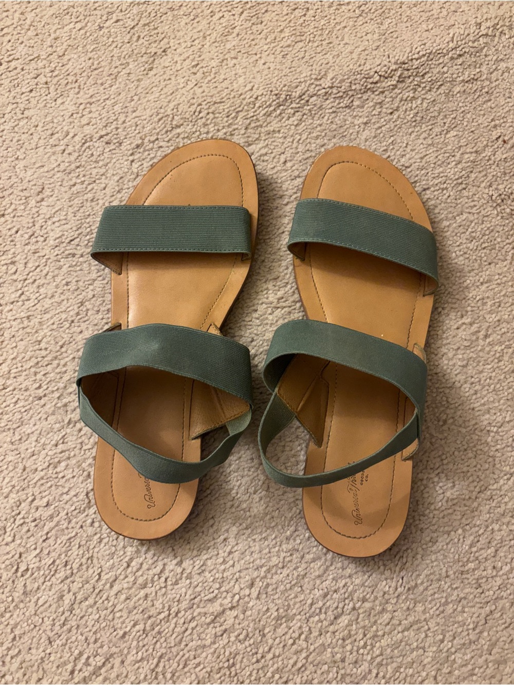 Universal Thread Olive Green Double-Strap Slide Sandals